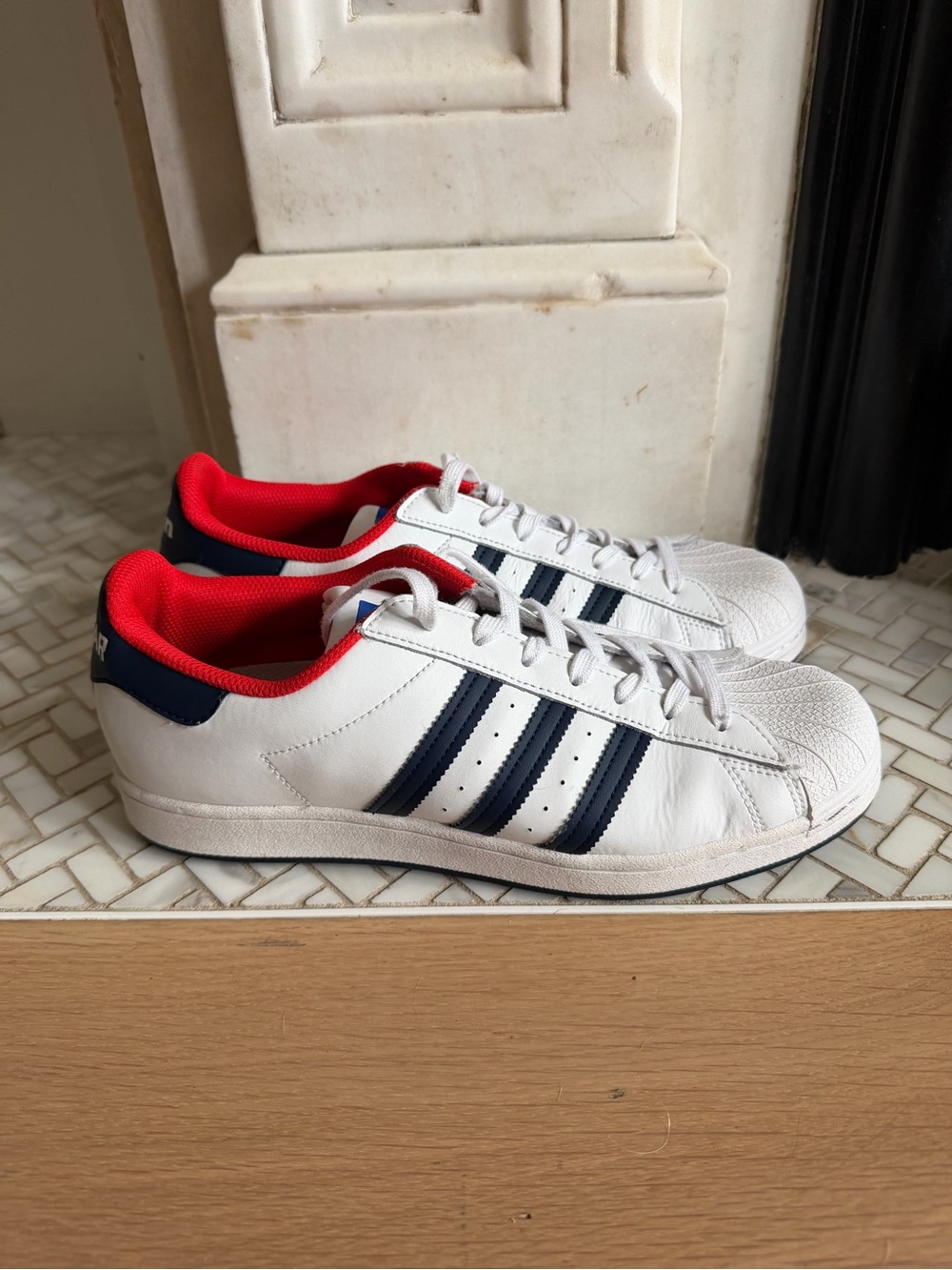 Adidas Superstar "Top Ten," style FV8270 Men’s Size 10.5 White & Navy Sneakers